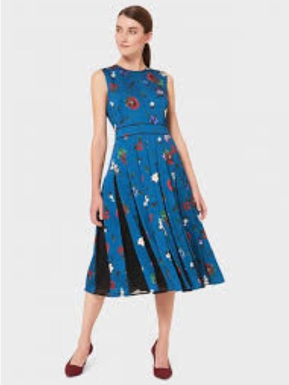 HOBBS of London Satin Beatrix Sleeveless Floral Dress US 12